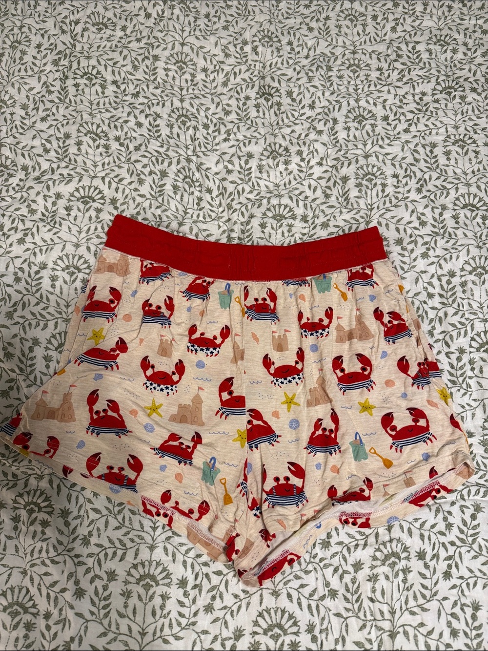 Little Sleepies Red Crab Print Women’s Pajama Shorts